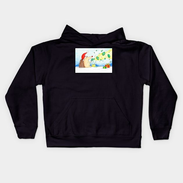 Merry Christmas Bubbles Kids Hoodie by nicolejanes